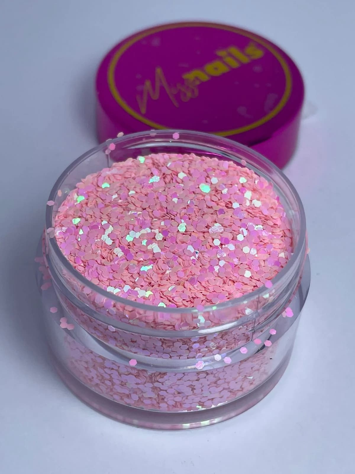 Glitter cola de sirena rosa pastel #2107